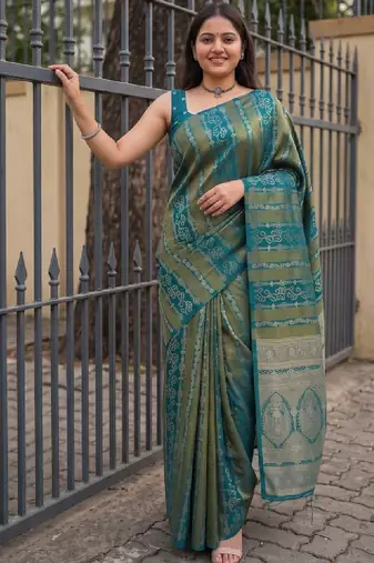 Woven design zari art silk kanjeevaram saree