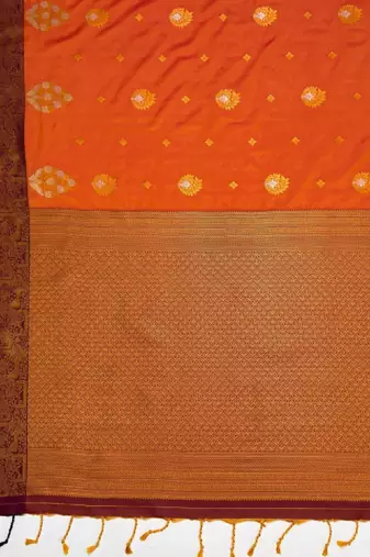 Woven design zari art silk kanjeevaram saree with blouse