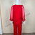 Red georgette embroidered kurta palazzo dupatta set