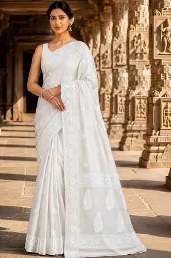 Woven design embroidered designer kanjeevaram saree