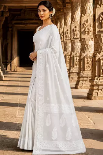 Woven design embroidered designer kanjeevaram saree