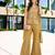 Antique gold fendy satin embroidered kurta pant dupatta set