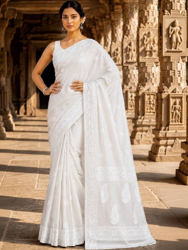 Woven design embroidered designer kanjeevaram saree