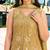 Antique gold fendy satin embroidered kurta pant dupatta set