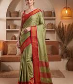 Woven design zari pure cotton kanjeevaram saree