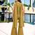 Antique gold fendy satin embroidered kurta pant dupatta set