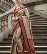 Woven design zari pure cotton kanjeevaram saree
