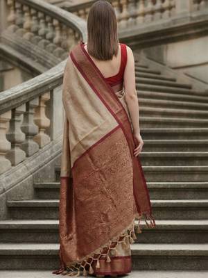 Woven design zari pure cotton kanjeevaram saree 2