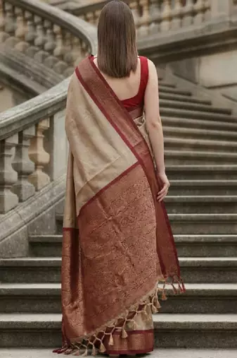 Woven design zari pure cotton kanjeevaram saree
