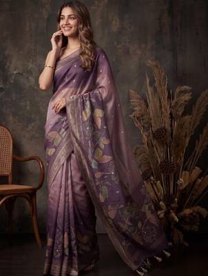 Floral silk blend designer kanjeevaram saree 1