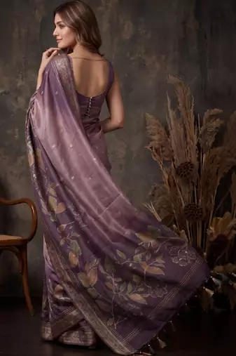 Floral silk blend designer kanjeevaram saree
