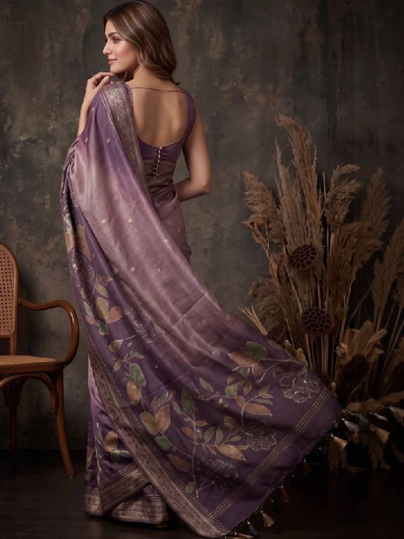 Floral silk blend designer kanjeevaram saree