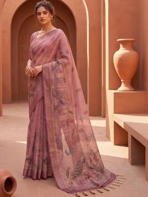 Kalamkari silk blend fusion kanjeevaram saree 1