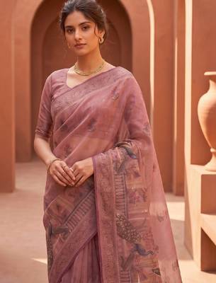 Kalamkari silk blend fusion kanjeevaram saree 3