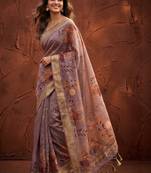 Floral zari silk blend designer kanjeevaram saree