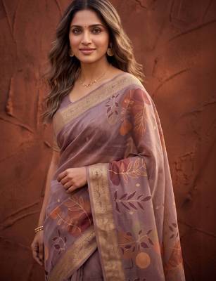 Floral zari silk blend designer kanjeevaram saree 3