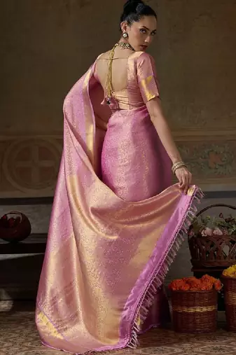 Zari silk blend designer kanjeevaram saree