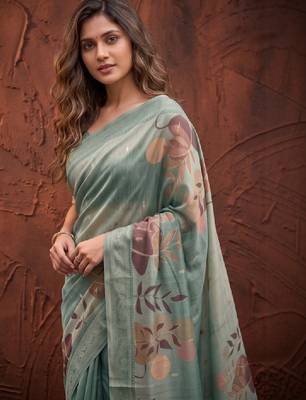 Floral silk blend designer kanjeevaram saree 2