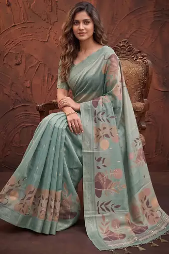 Floral silk blend designer kanjeevaram saree