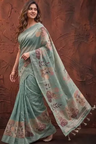 Floral silk blend designer kanjeevaram saree