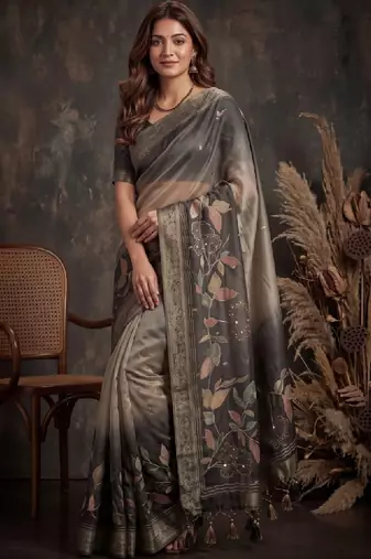 Ombre silk blend designer kanjeevaram saree