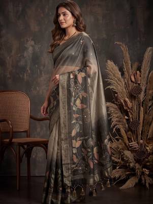 Ombre silk blend designer kanjeevaram saree 2