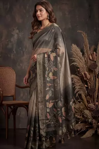 Ombre silk blend designer kanjeevaram saree