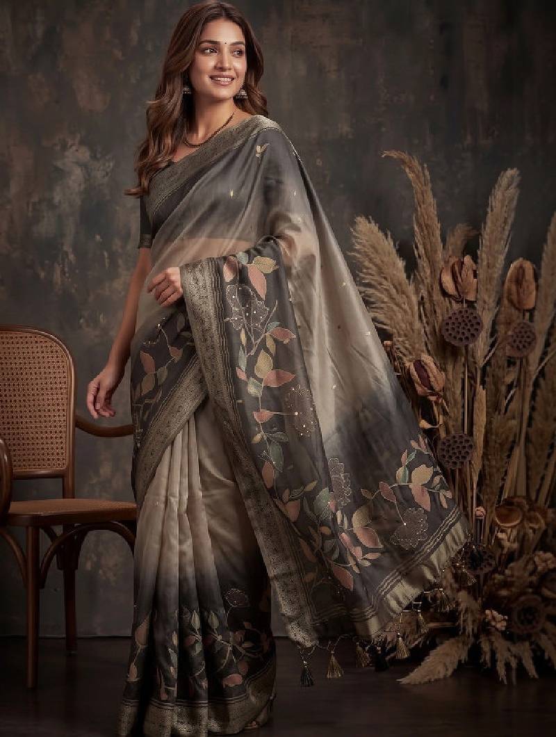 Ombre silk blend designer kanjeevaram saree