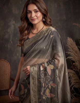 Ombre silk blend designer kanjeevaram saree 4