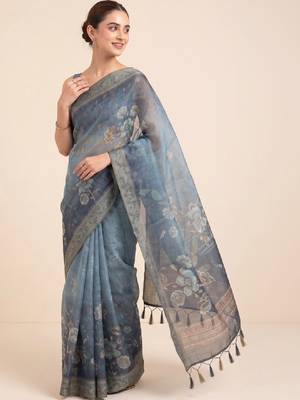 Floral silk blend designer kanjeevaram saree 1