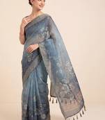 Floral silk blend designer kanjeevaram saree