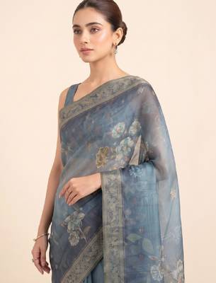 Floral silk blend designer kanjeevaram saree 2