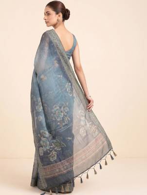Floral silk blend designer kanjeevaram saree 3