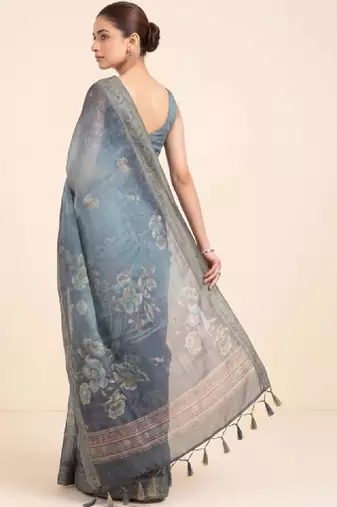 Floral silk blend designer kanjeevaram saree