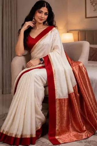 Zari silk blend kanjeevaram saree