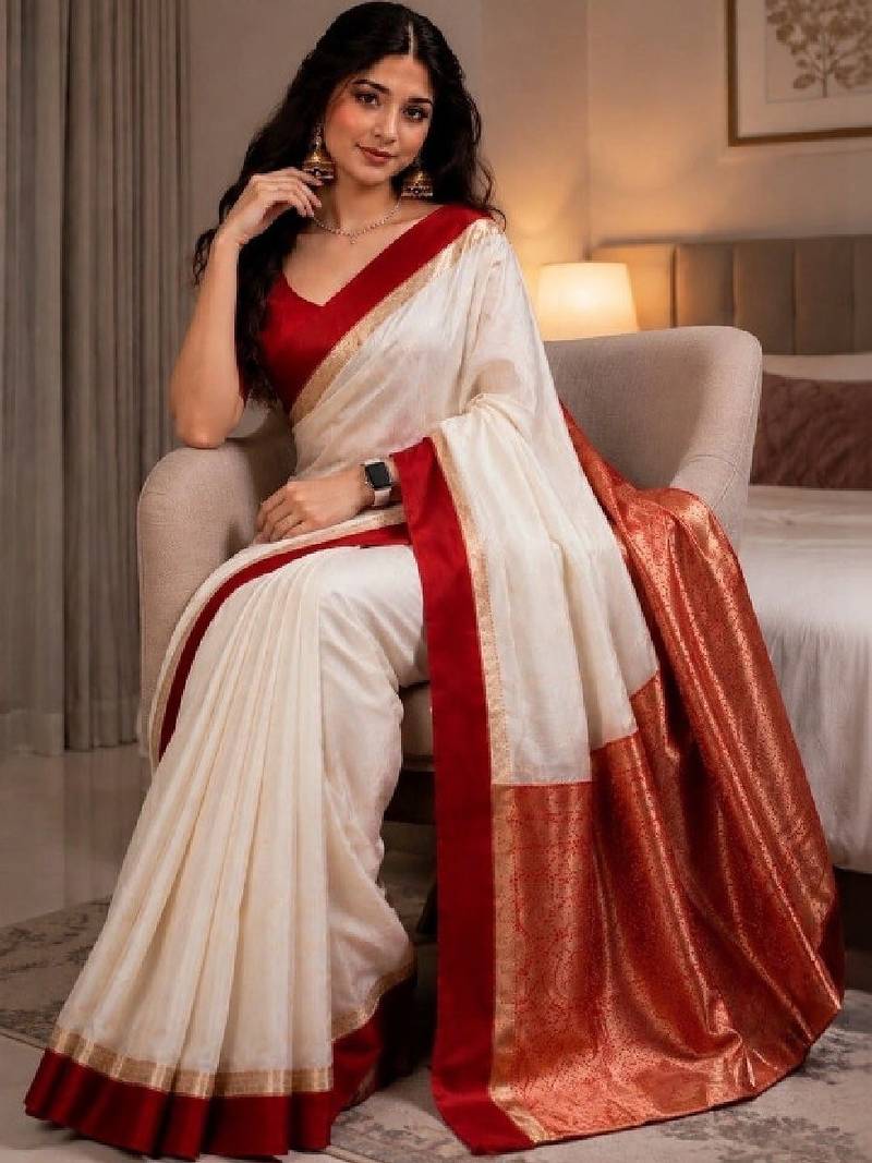 Zari silk blend kanjeevaram saree