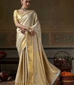 Floral zari silk blend designer kanjeevaram saree