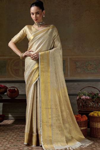 Woven design zari silk blend designer kanjeevaram saree