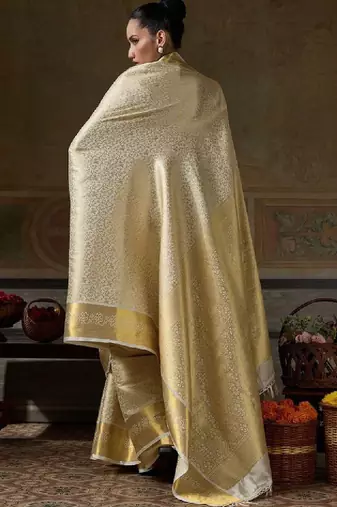 Woven design zari silk blend designer kanjeevaram saree