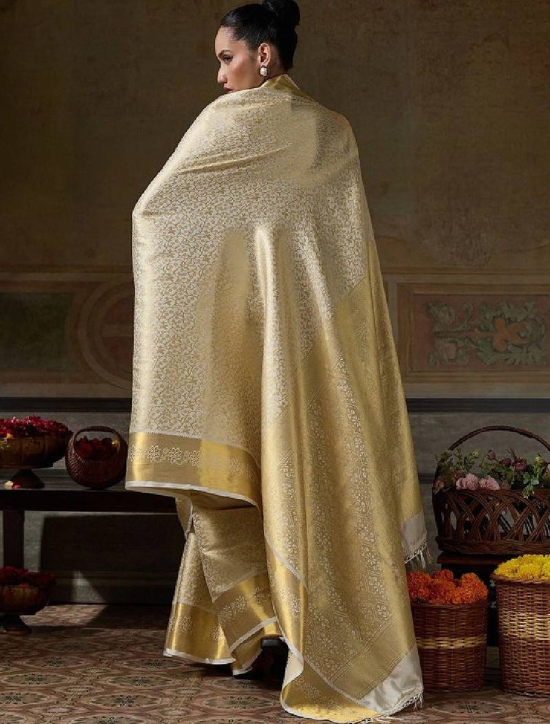Woven design zari silk blend designer kanjeevaram saree