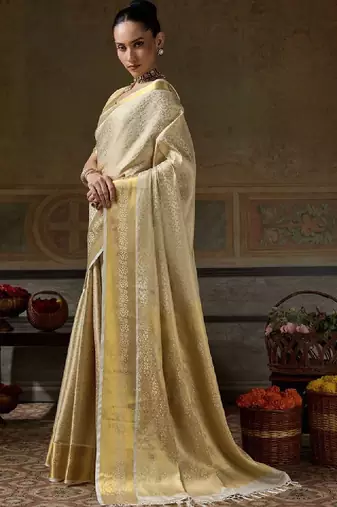 Woven design zari silk blend designer kanjeevaram saree