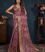 Woven design zari silk blend kanjeevaram saree