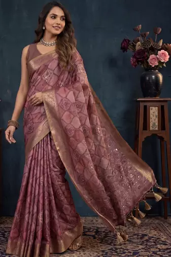 Woven design zari silk blend kanjeevaram saree