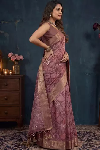 Woven design zari silk blend kanjeevaram saree