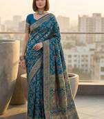 Woven design zari silk blend designer kanjeevaram saree