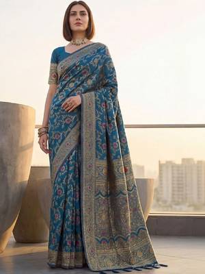 Woven design zari silk blend designer kanjeevaram saree 2