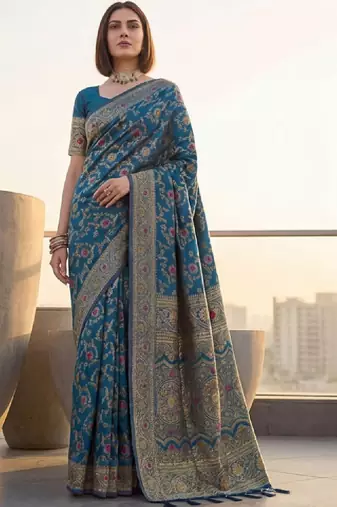 Woven design zari silk blend designer kanjeevaram saree