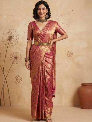 Woven design zari art silk handloom kanjeevaram saree 1