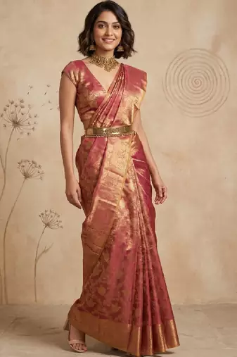 Woven design zari art silk handloom kanjeevaram saree