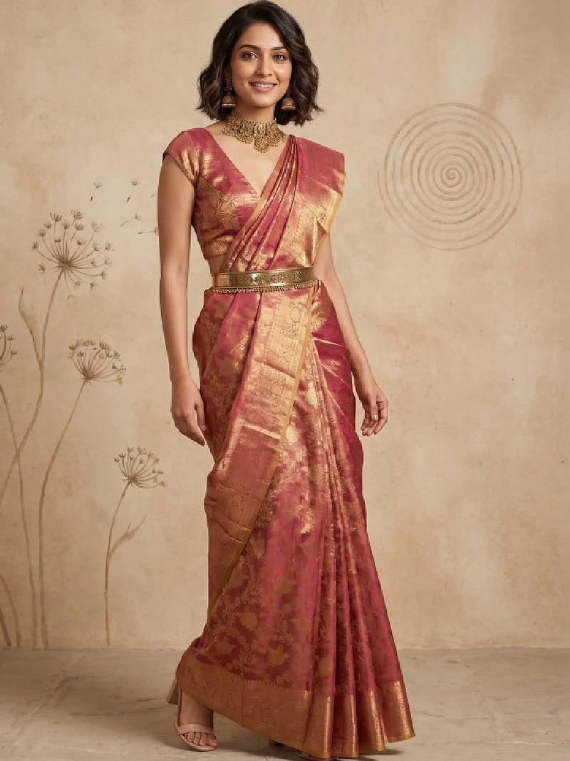 Woven design zari art silk handloom kanjeevaram saree